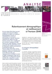 Ralentissement démographique et vieillissement à l'horizon 2040. | PLAZAOLA (Jean-Philippe de)