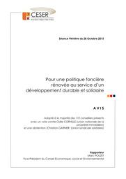 Pour une politique foncière rénovée au service d'un développement durable et solidaire : avis | POUZET (Marc). Rapp.