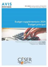 Budget supplémentaire 2024 : budget principal. | Corinne Innesti